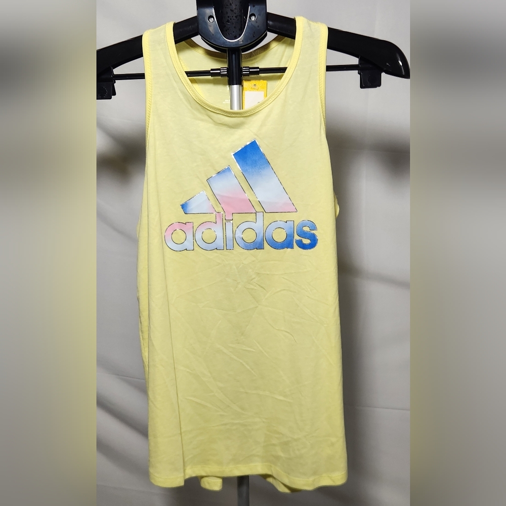 🌸 3/$25 🌸 Adidas Yellow Racerback Tank-Size Girls XL (16)